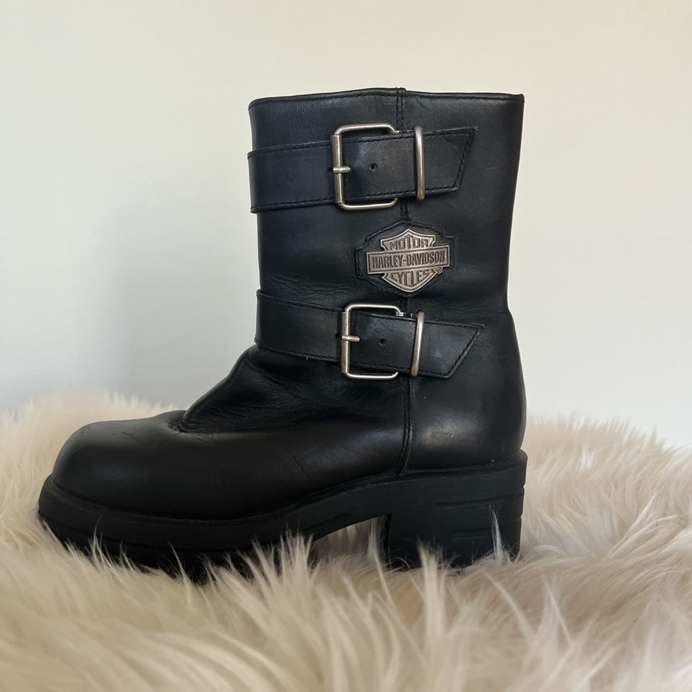 Harley Davidson Platform Leather Boots ✨